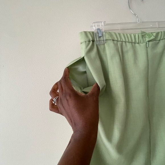 Pendleton 100% Silk Skirt Suit Size 12 Color Light Green Career Formal - Picture 8 of 15